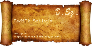 Deák Szilvia névjegykártya